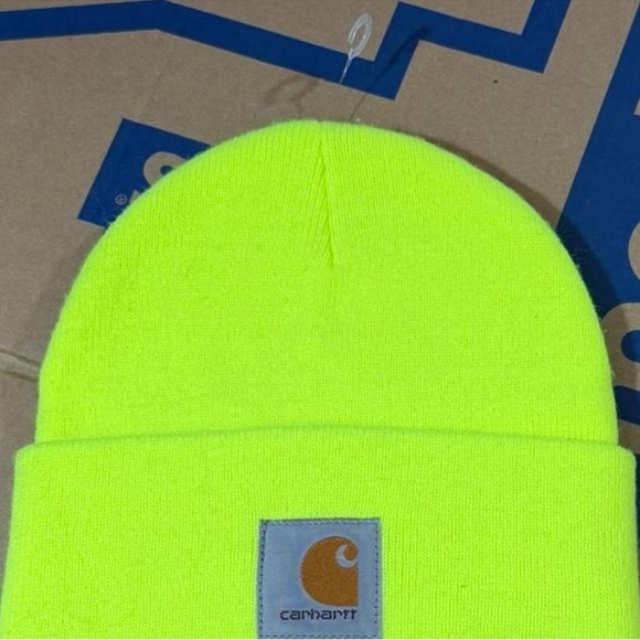 Carhartt Neon Green Yellow Knit Beanie – NWOT - Picture 3 of 3